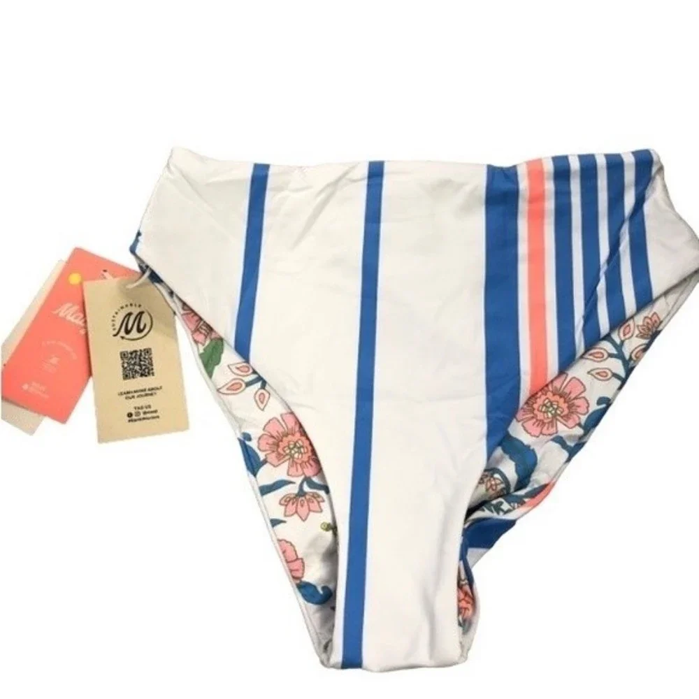 Maaji Women's Standard Bengal Stripe Epica Medium Blue NWT